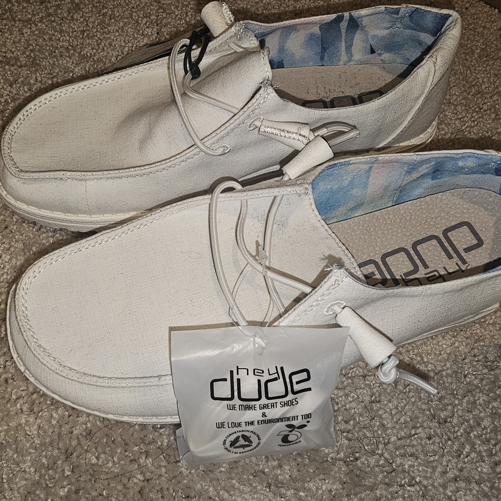 Hey Dude Women's White Casual Shoes Canvas Size 8